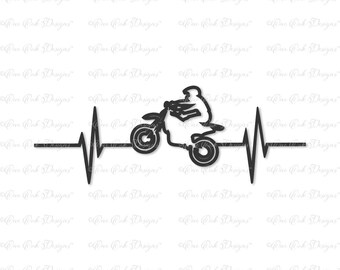 Dirtbike Dirt Bike EKG SVG DXF png file for Cricut Cameo and other electronic cutting machines