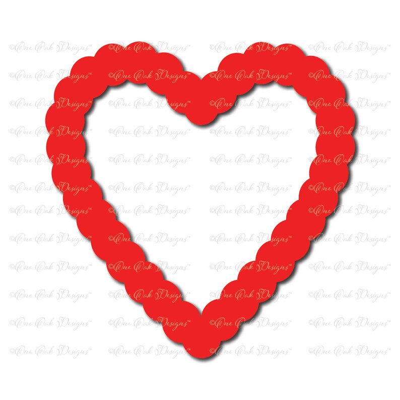 Download Scallop Heart Frame Valentine SVG file svg / dxf / png ...