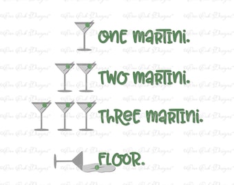 One Martini - Funny Drinking Saying SVG DXF PNG for Cameo Cricut & other electronic cutting machines