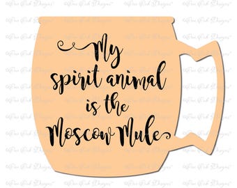 Moscow Mule Spirit Animal SVG Cut File dxf / pdf / png / jpg for Cricut Explore, Cameo, Scan n Cut and other cutting machines