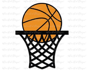 Basket-ball avec Hoop SVG File PDF / dxf / jpg / png / pour Cameo, pour Cricut & autres cutters électroniques