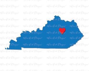 Kentucky Heart SVG File PDF / dxf / jpg / png for Cameo, Cricut & other electronic cutters