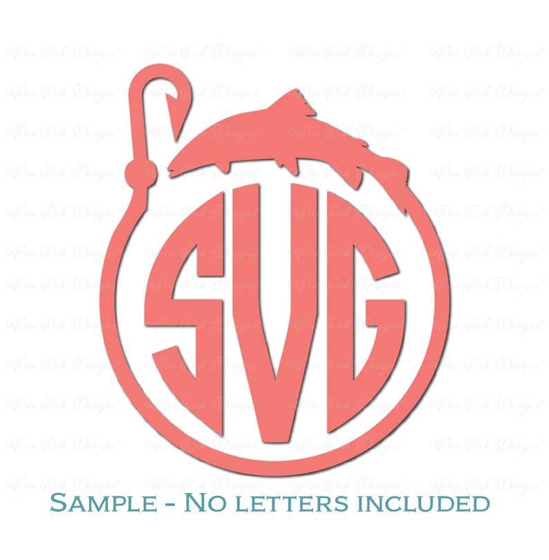 Download Fish Hook Circle Monogram SVG DXF PNG Cut File for Cameo ...