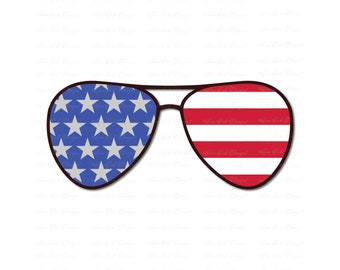 Patriotic Aviator Lunettes de soleil SVG DXF PNG fichier de coupe pour Cricut Explore, Cameo, Scan n Cut et d’autres machines de coupe