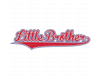 Little Brother Baseball Script SVG, DXF, PNG cut file