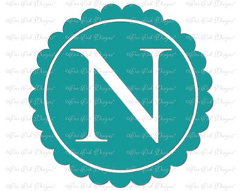 Scallop Monogram Alphabet Letter A SVG File  svg / dxf / pdf / png / jpg for Cameo, Cricut & other electronic cutters