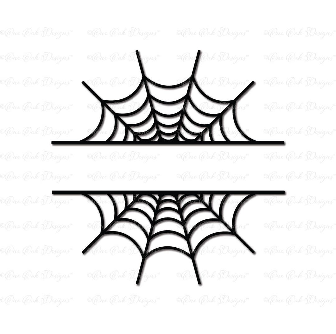 Spider Web Splitting Inhalf Spider Web Split Monogram Frame SVG DXF Png Pdf - Etsy