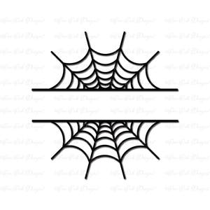 Spider Web Split Monogram Frame SVG DXF png pdf