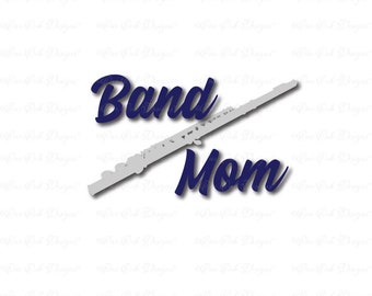 Band Mom Flute SVG File / dxf / png / for Cameo, for Cricut & other electronic cutters