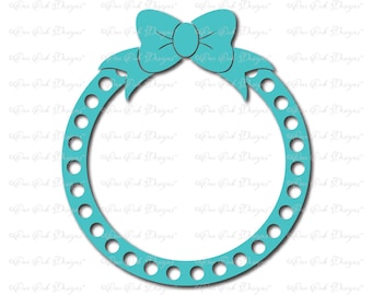 Bow Dot Circle Monogram Frame SVG File svg / dxf / png / pdf / jpg for Cameo, Cricut Explore & other electronic cutters