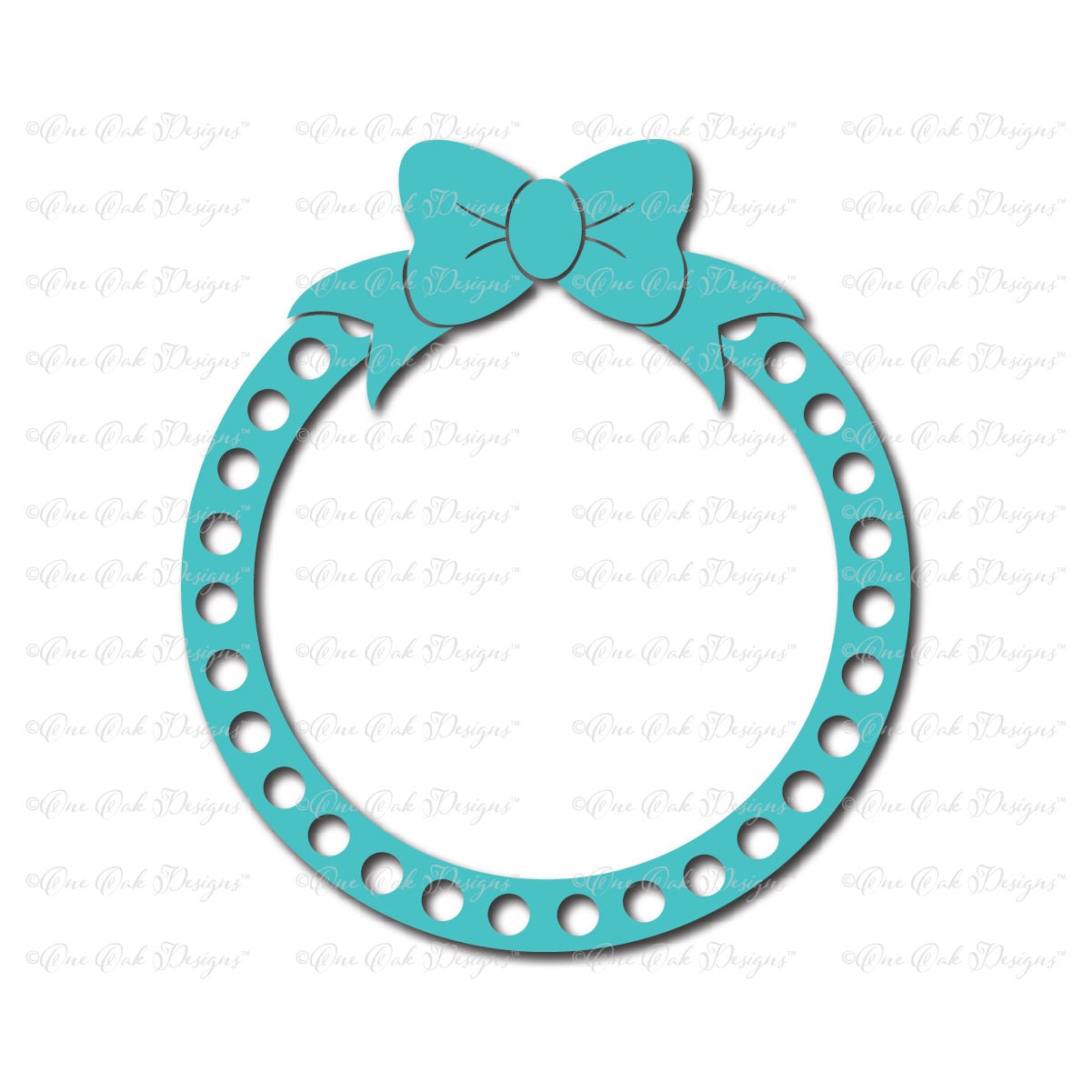 Download Bow Dot Circle Monogram Frame SVG File svg / dxf / png ...