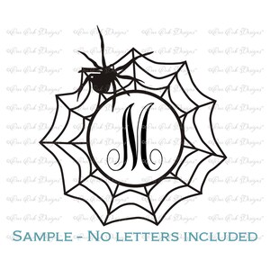 Spider Web Circle Monogram Frame SVG File svg dxf png pdf jpg para Cameo, Cricut Print y otras máquinas de corte electrónico imagen 2