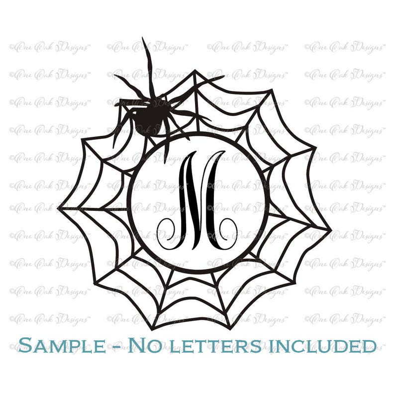 Spider Web Circle Monogram Frame SVG File svg dxf png pdf jpg para Cameo, Cricut Print y otras máquinas de corte electrónico imagen 2