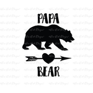 Papa ours SVG DXF PNG File pour Cricut camée et autres couteaux électronique