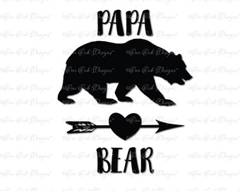 Papa ours SVG DXF PNG File pour Cricut camée et autres couteaux électronique