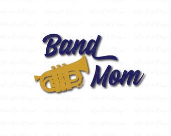 Band Mom Mellophone SVG File / dxf / png / for Cameo, for Cricut & other electronic cutters