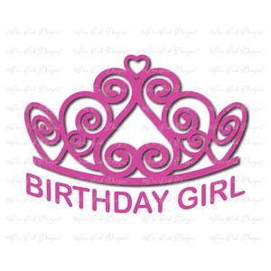 Tiara Birthday Girl svg dxf png pdf jpg for Cameo Cricut & other electronic cutters