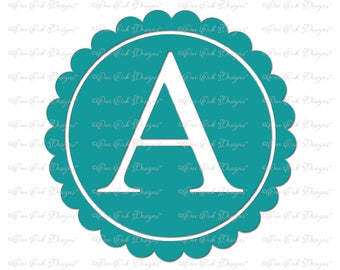 Scallop Monogram Alphabet Letter A SVG File  svg / dxf / pdf / png / jpg for Cameo, Cricut & other electronic cutters