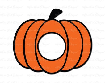 Puede incluir: Calabaza naranja con contorno negro y un agujero redondo en el centro. La calabaza es un diseño simple y plano.