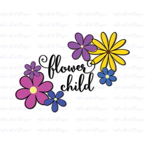 Flower Child SVG DXF png Cut File for Cricut Cameo & other electronic cutting machines