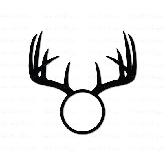 Download Antlers Circle Monogram Frame SVG DXF PNG Cut File for ...