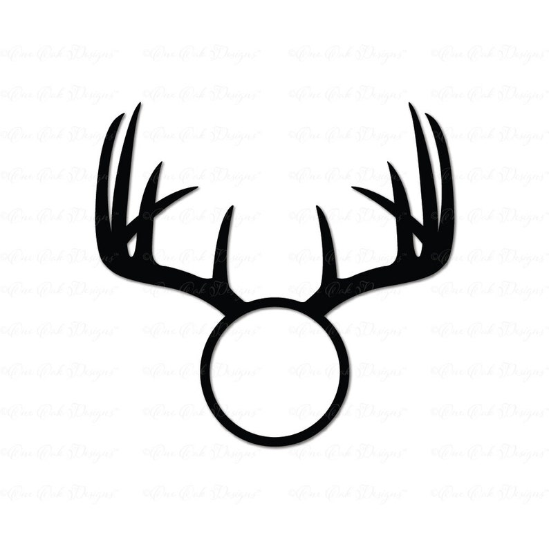 Download Antlers Circle Monogram Frame SVG DXF PNG Cut File for ...