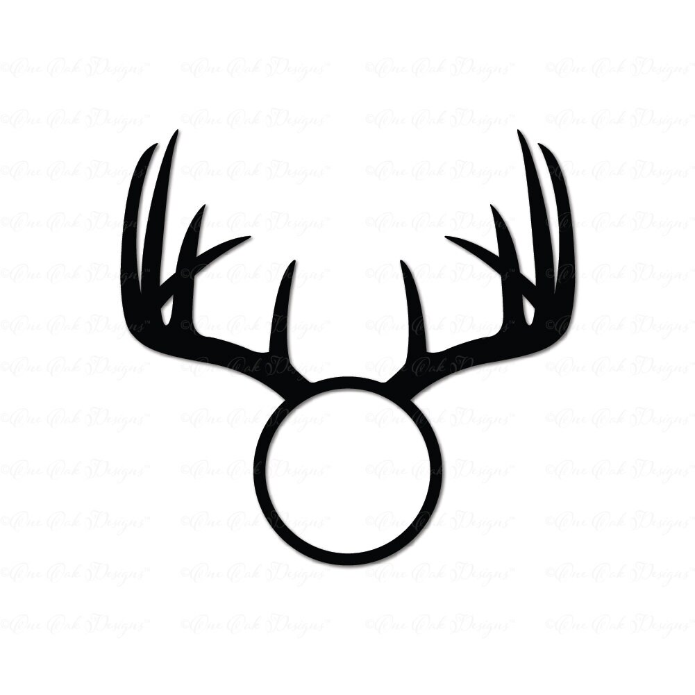 Download Antlers Circle Monogram Frame SVG DXF PNG Cut File for Cameo | Etsy