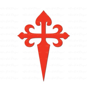 Kruis van St. James Order of Santiago SVG DXF PNG Cut File voor Cameo, Cricut en andere elektronische snijders