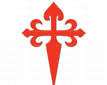 Croix de Saint-Jacques Ordre de Santiago SVG DXF PNG Fichier coupé pour Cameo, Cricut et autres découpeuses électroniques