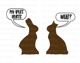 Butt Hurt Bunny SVG DXF PNG file for Cameo for Cricut & other electronic cutters
