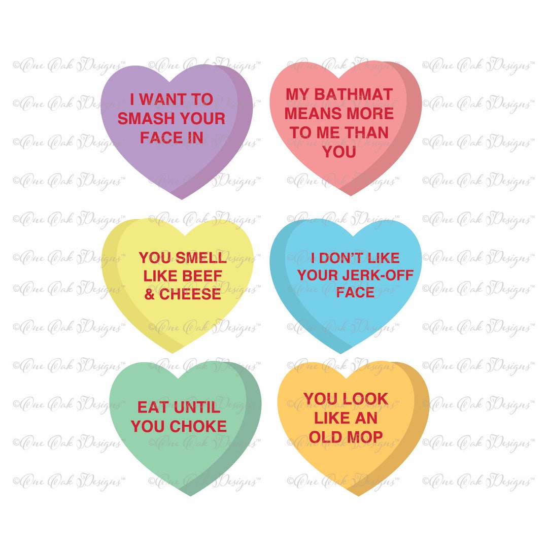 Conversation Hearts Movie Insults Edition Valentine Candy SVG File