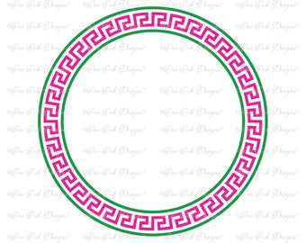 Greek Key Frame for Circle Monogram SVG / DXF / jpg / png / pdf / for Cameo, Cricut & other electronic cutters