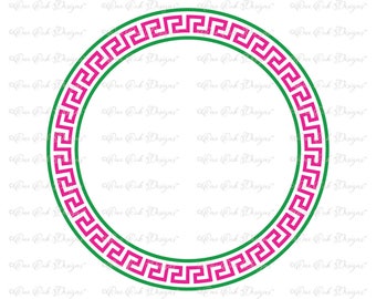 Greek Key Frame for Circle Monogram SVG / DXF / jpg / png / pdf / for Cameo, Cricut & other electronic cutters