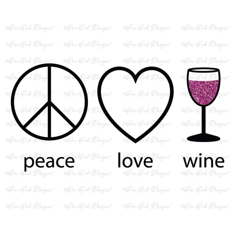 Download Peace Love Wine SVG File DXF PDF png jpg svg File for | Etsy