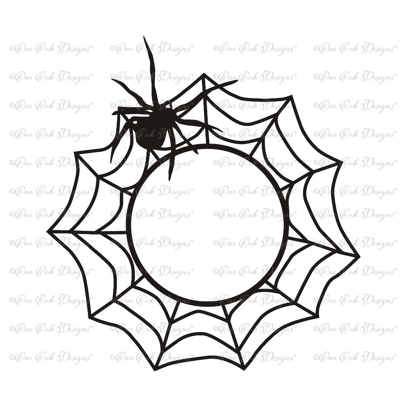 Download Spider Web Circle Monogram Frame SVG File svg dxf png pdf jpg | Etsy