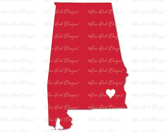 Alabama Heart SVG File PDF / dxf / jpg / png / for Cameo, Cricut & other electronic cutters