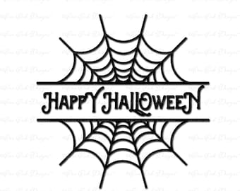 Halloween Split Spider Web SVG DXF PNG cut file for Cameo Cricut & other electronic cutting machines
