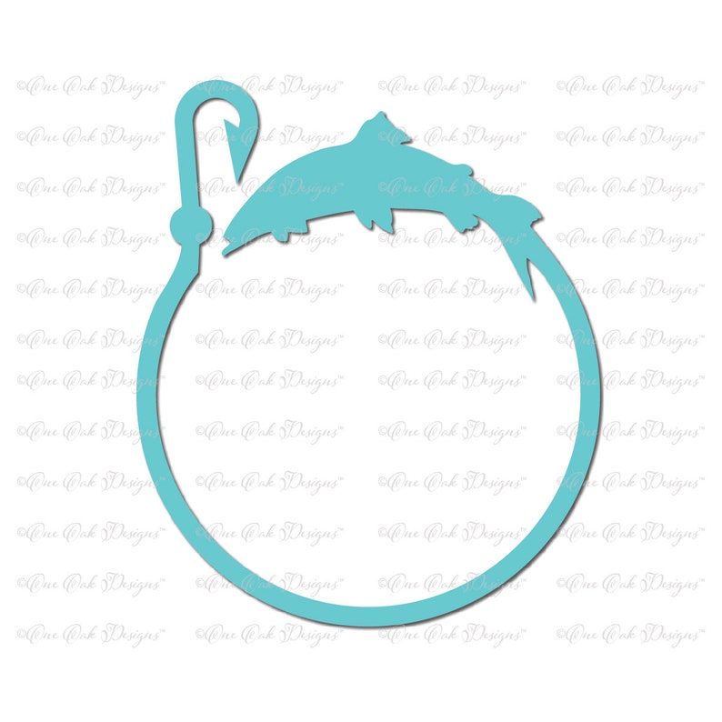 Download Fish Hook Circle Monogram SVG DXF PNG Cut File for Cameo ...