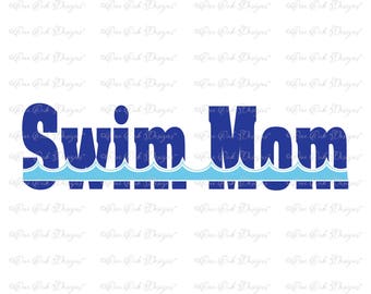 Schwimmen Mama SVG Datei / Dxf / Pdf / Png / Jpg für Cameo, Cricut & anderen elektronischen Formen