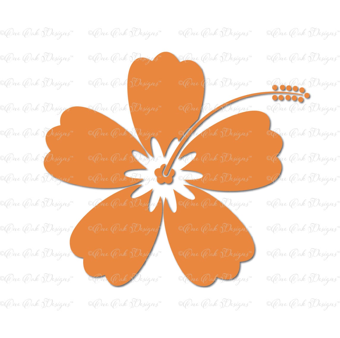 Hibiscus Flower SVG File, DXF, PDF, Png, Jpg File for Cameo Cricut and ...
