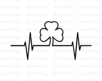 Shamrock EKG SVG DXF png file for Cameo Cricut & other electronic cutters