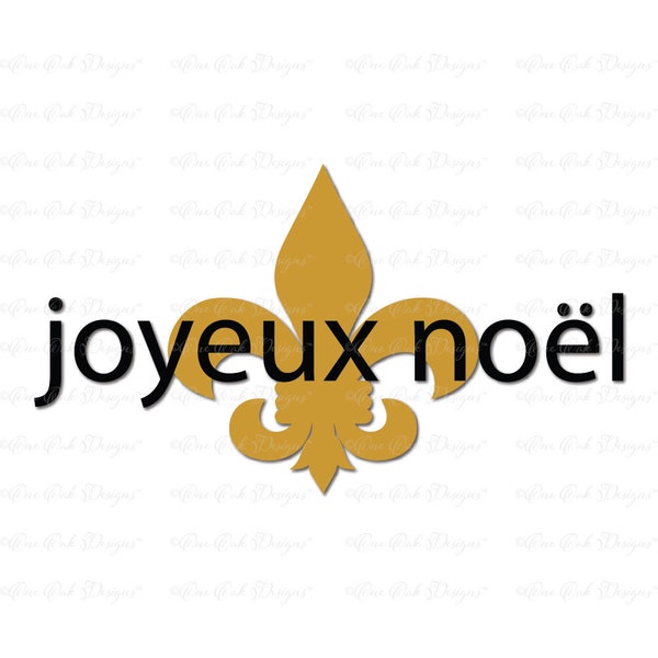 Joyeux Noel SVG Datei Frohe Weihnachten Fleur de Lis PDF, Dxf, Pdf, Ai, Jpg, Png, Eps, Ai, SVG-Datei für Cameo V2 V3, Svg-Datei für Cricut
