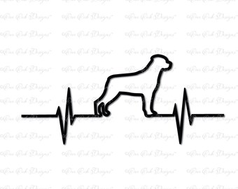 Rottweiler EKG Heartbeat SVG DXF png pdf jpg file for Cameo, Cricut, and other electronic cutting machines