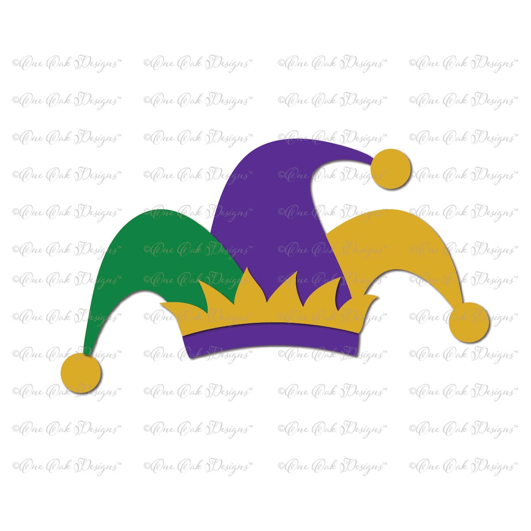 Mardi Gras Hat SVG DXF Pdf Png Jpg for Cameo Cricut &amp; Other Electronic ...