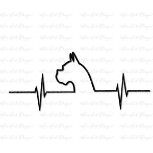Hond Boxer EKG svg dxf png pdf jpg voor Cricut, Cameo en andere elektronische snijmachines