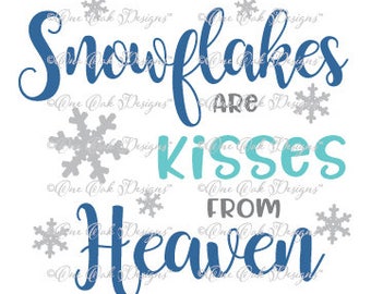 Snowflakes Kisses from Heaven  SVG File, dxf, pdf, jpg, png, SVG File for Cameo, Cricut & other electronic cutters