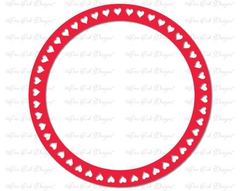 Heart Circle Monogram Frame SVG File PDF / dxf / jpg / png / svg file for Cameo, Cricut & other electronic cutters