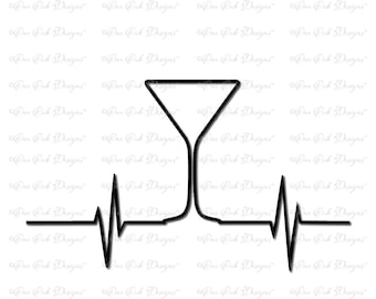 Martini Glas EKG SVG / DXF / Pdf / Png / Jpg für Cricut, Cameo und anderen elektronischen Formen