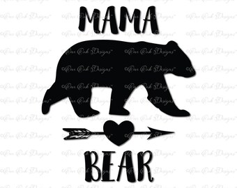 Maman ours SVG DXF PNG File pour Cricut camée et autres couteaux électronique