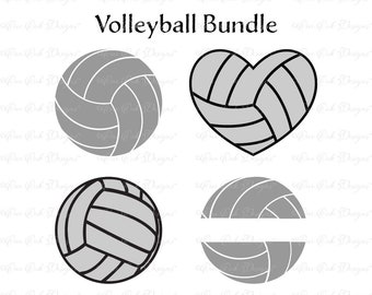 Volley-ball Bundle SVG DXF PNG pour camée, Cricut et autres coupeurs électroniques